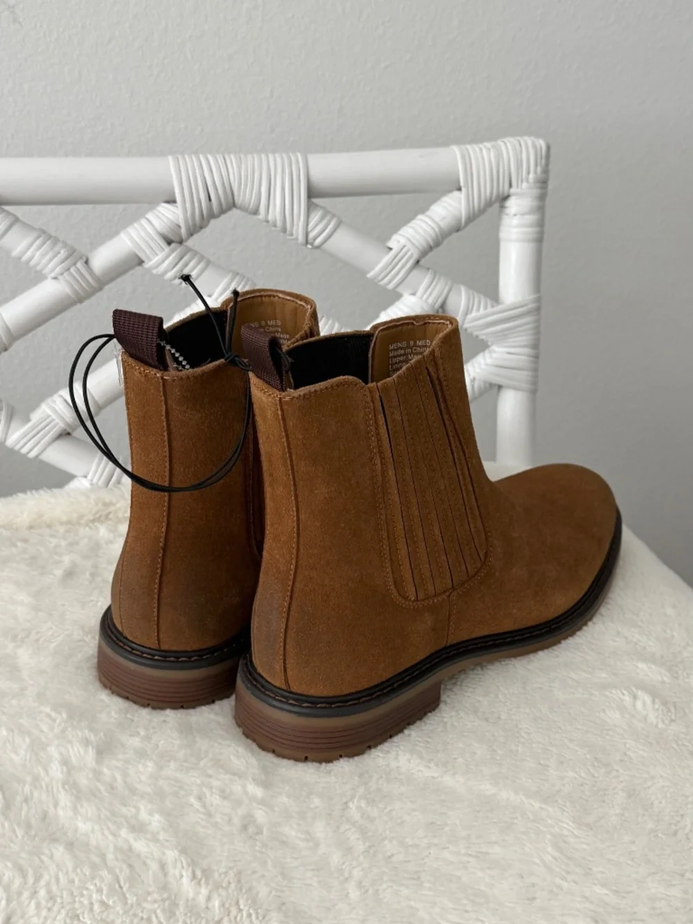 Cliffs by White Mountain Men's Brown Bens Waffle Elastic Chelsea Boots 9 M NWOB